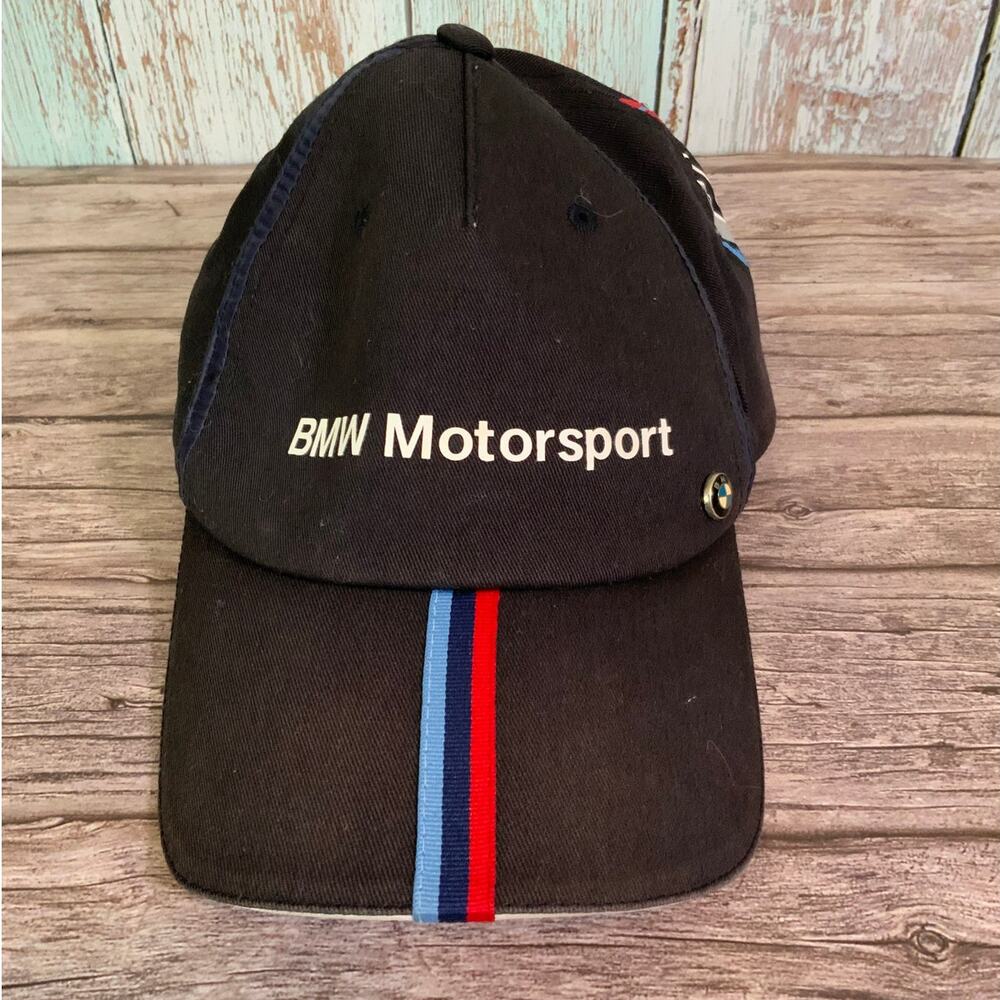 Puma BMW Motorsport Black Baseball Cap Hat M Power Strapback Logo Mens OSFA